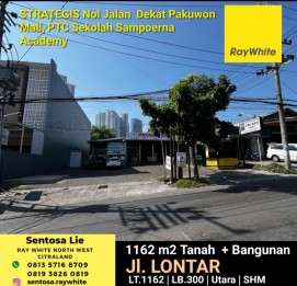 Dijual 1162 m2 Tanah Bangunan Ex Resto Jalan Raya Lontar Surabaya dekat Pak