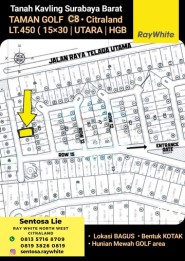 Dijual Tanah Taman Golf Citraland Surabaya -