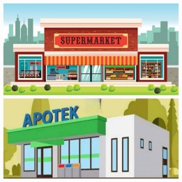 Dijual Minimarket dan Apotek di Pinggir Jalan
