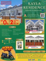 PERUMAHAN KAYLA RESIDENCE, BELI RUMAH BONUS MOTOR