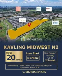 Dijual Kavling Komersial BSD City, Kav. Midwest N2, Jln BSD Boulevard Utara