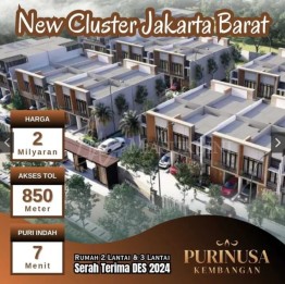 Rumah baru dalam cluster di Meruya, Joglo dekat Puri Indah, tol, RS
