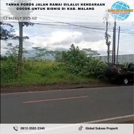 Tanah Poros Jalan Raya Murah Strategis di Area Bisnis Pakisaji Malang
