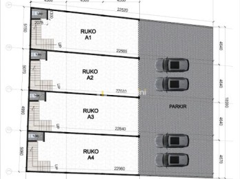 4 ruko 2 lantai dekat pantai Kuta dan strategis