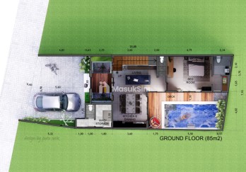 Villa 2 lantai dekat pantai kuta
