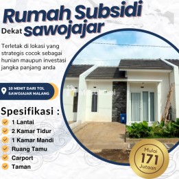 RUMAH SUBSIDI DP MULAI 2 JUTA DEKAT SAWOJAJAR