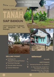 Dijual tanah siap bangun di Cileungsi