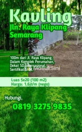 TANAH STRATEGIS DI KLIPANG SEMARANG LOKASI NYAMAN DEKAT RS WONGSONEGORO