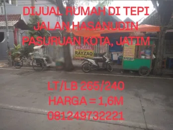 DIJUAL RUMAH DI TEPI JALAN HASANUDIN PASURUAN KOTA JATIM