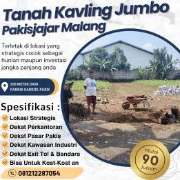 DIJUAL TANAH KAVLING PRIBADI LOKASI PAKIS - HARGA 90 JUTA