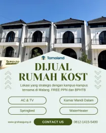 Investasi Kost 8 Kamar Malang Kota Harga 1M Dekat UB