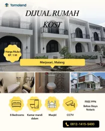 Jual Kost Murah Malang Kota 8 Kamar Dekat Universitas Brawijaya
