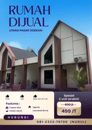 RUMAH 3 KAMAR TIDUR 1 KAMAR MANDI DEKAT PASAR GODEAN