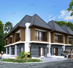 Rumah 2 Lantai 3 Kamar Tidur Javanese Modern di
