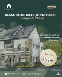 Rumah Kost 2 Lantai 8 Kamar di Malang Kota Area Kampus UB 1 M