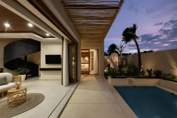 Sewa Bulanan Villa Baru Hadap Barat 2 Kamar Ungasan Badung