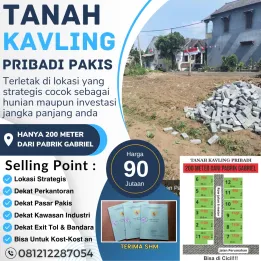 TANAH KAVLING PRIBADI PAKIS MURAH - HARGA 90 JUTAAN