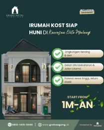 Rumah Kost Strategis 8 Kamar di Malang Dekat UB Harga 1M