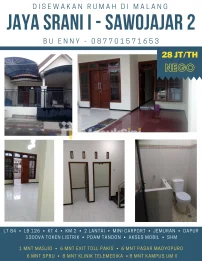 Sewa Rumah Cantik Sawojajar 2, Kamar Banyak, 2 Lantai, Dekat Exit Toll