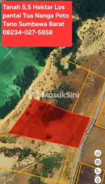 Dijual Tanah Los Pantai 5,5 Hektar Jl Tano Kertasari Sumbawa Barat