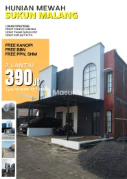 RUMAH MEWAH DESAIN ALA EROPA 2 LANTAI LOKASI SUKUN DEKAT MOG MALL