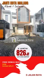 RUMAH MINIMALIS LOKASI SUKUN DEKAT SMKN 1 KOTA MALANG -  HARGA 826 JUTA