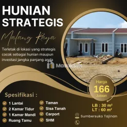 RUMAH SUBSIDI MINIMALIS SIAP HUNI LOKASI TLOGOWARU TAJINAN