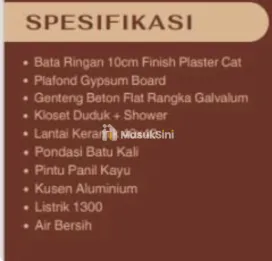 RUMAH SUBSIDI MURAH DEKAT SUKUN - HARGA 166 JUTA