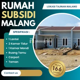 RUMAH SUBSIDI MURAH LOKASI TAJINAN DEKAT KAMPUS POLTEKOM - HARGA 166 JT