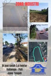Di jual tanah  ZONA INDUSTRI 3,6 hektar Kaliampo - Pati - Jawa Tengah