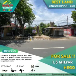 Dijual Tanah Tepi Jalan Basuki Rahmat - Banyuwangi Kota