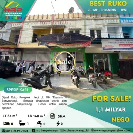 Dijual Ruko 2 Lantai di JL. Mh Thamrin - Banyuwangi Kota