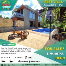 Dijual Villa & Resto - Di Kemiren Banyuwangi Kota