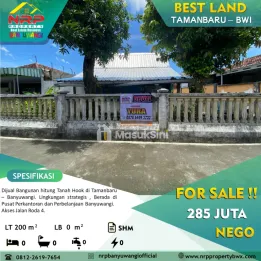 Dijual Tanah Bonus Bangunan di Tamanbaru - Banyuwangi Kota