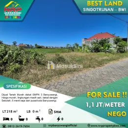 Dijual Tanah Siap Bangun 1 jtan Permeter - Banyuwangi Kota
