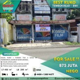 Dijual Ruko di Tembokrejo - Muncar Banyuwangi
