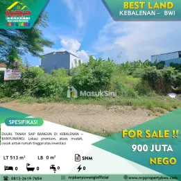 Dijual Tanah Siap Bangun Di Kebalenan - Banyuwangi