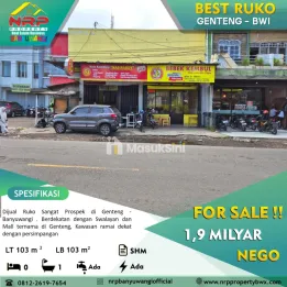 Dijual Ruko Prospek di Genteng - Banyuwangi