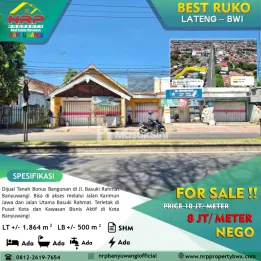 Dijual Tanah Bonus Bangunan di JL. Basuki Rahmat Banyuwangi