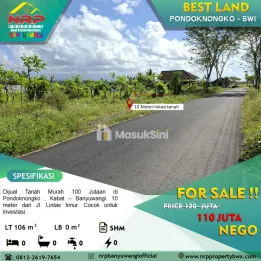 Dijual Tanah Murah 100 jtan di Pondoknongko - Banyuwangi