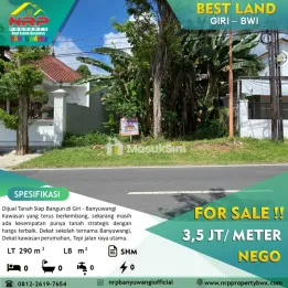 Dijual Tanah Siap Bangun di Penataban - Banyuwangi