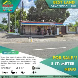 Dijual Tanah Tepi Jalan Utama - Kedayunan Banyuwangi