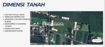 TANAH HOOK 2 HEKTARE DI 0 JL RAYA MAYJEN SUNGKONO MALANG