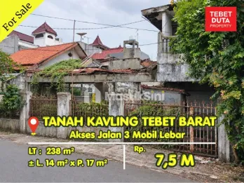Dijual Cepat Tanah Kavling Tebet Barat Strategis Jalan 3 Mobil Lebar