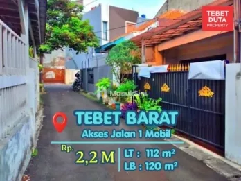 Dijual Rumah Tebet Barat Lokasi Strategis Nyaman Jalan 1 Mobil