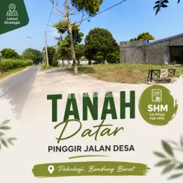 Jual Tanah Pinggir Jalan Desa Pakuhaji &ndash; SHM, Bebas Banjir, Lokasi Strategi