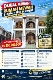 BISA KPR - Rumah Mewah 3 Lantai + Semi Basement di Cibinong Bogor