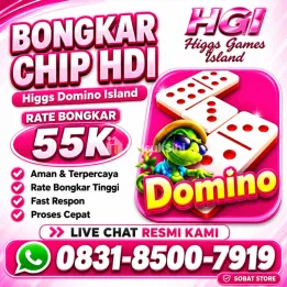 KHUSUS TERIMA BONGKAR CHIP DOMINO ISLAND HIGGS 🔥 BUKA 24JAM WA:0831-8500-7919