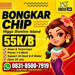 KHUSUS TERIMA BONGKAR CHIP DOMINO ISLAND HIGGS 🔥 BUKA 24JAM WA:0831-8500-7919
